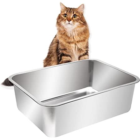 iprimio xl stainless steel litter box - enclosed sides|xxl stainless steel litter box.